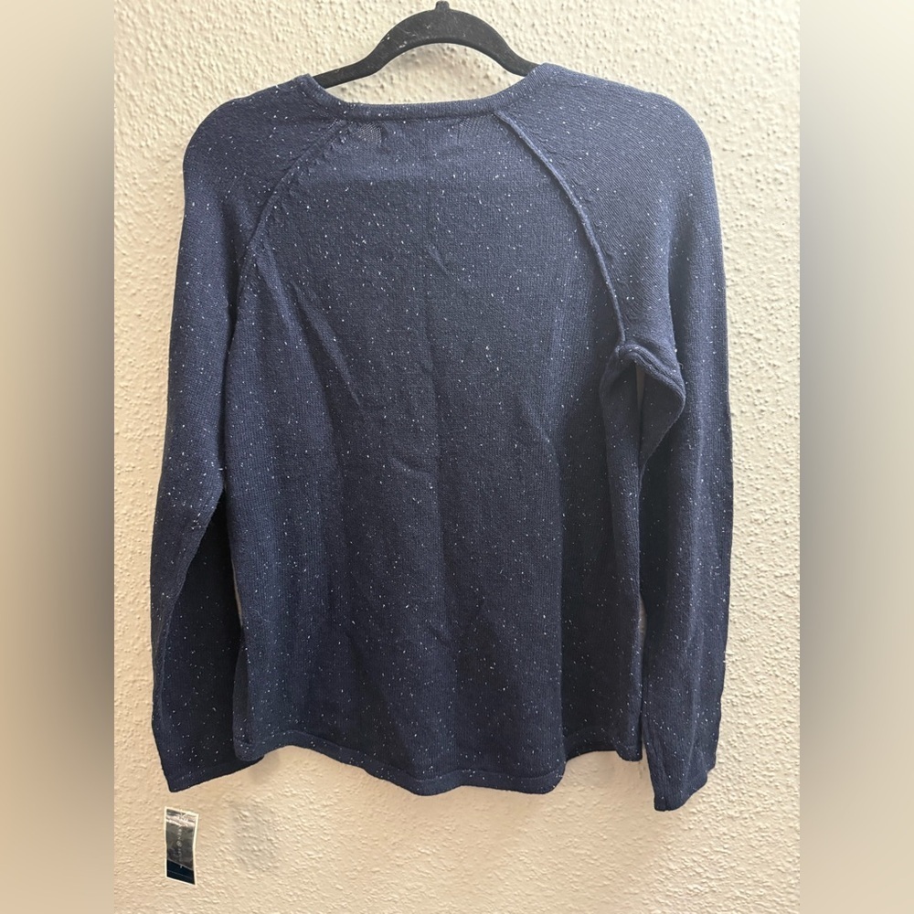 Karen Scott Navy Blue Speckled Crewneck Sweater Women’s XS - Picture 6 of 8